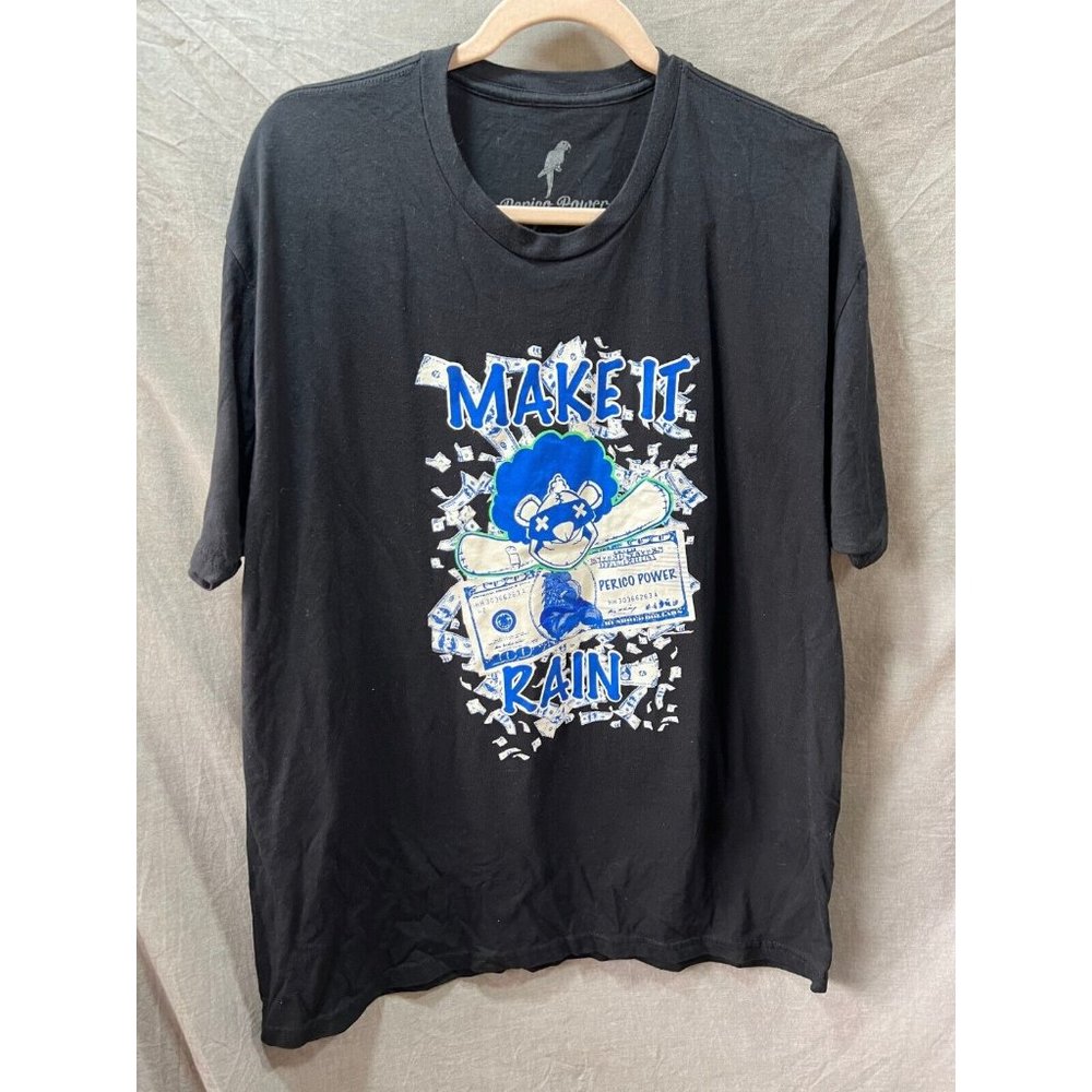 Make It Rain Shirt Perico Power Adult 2XL Black Short Sleeve Pullover Tee Mens‎